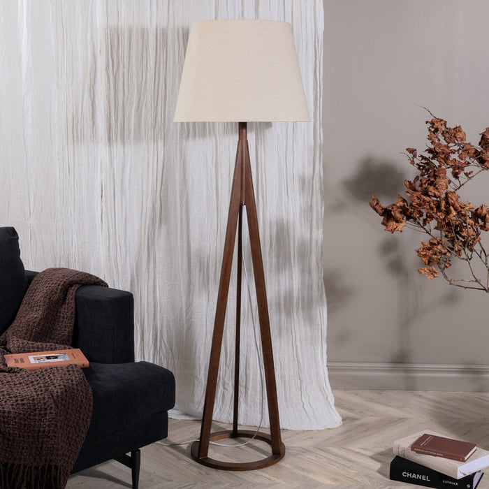 Lampadaire bois d'hévéa Kona