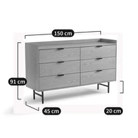 Commode 6 tiroirs Bruna