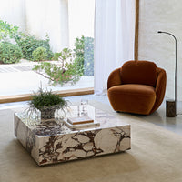 Table basse marbre bordeaux Caldera