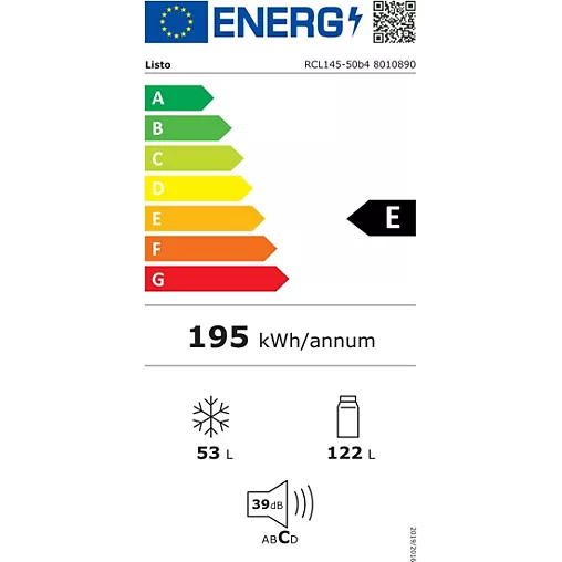 Réfrigérateur combiné 175 L - Listo