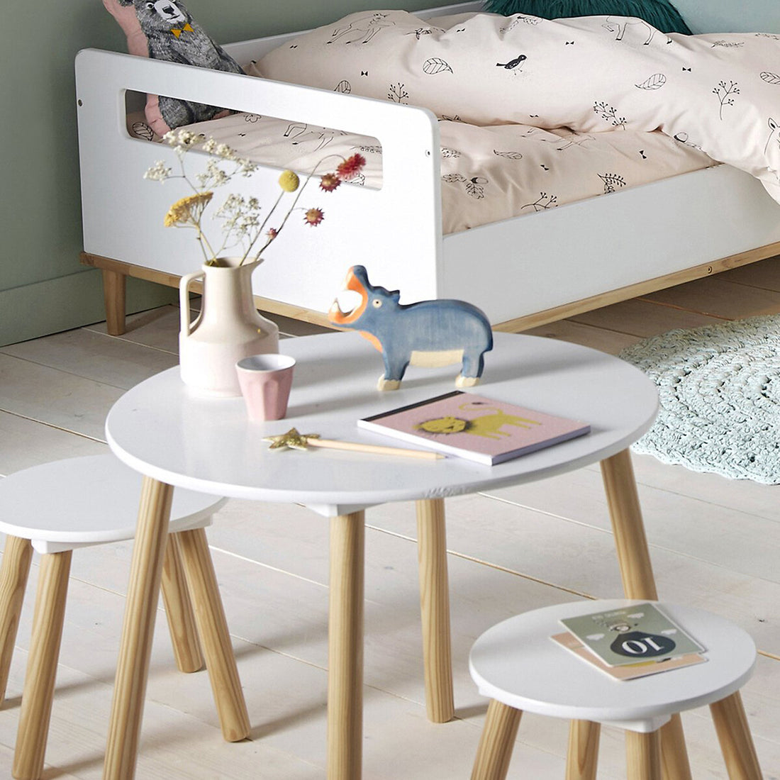 Table basse avec 2 tabourets Melya