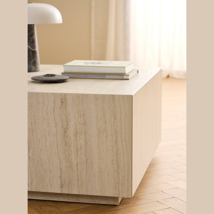 Table basse effet travertin Mina
