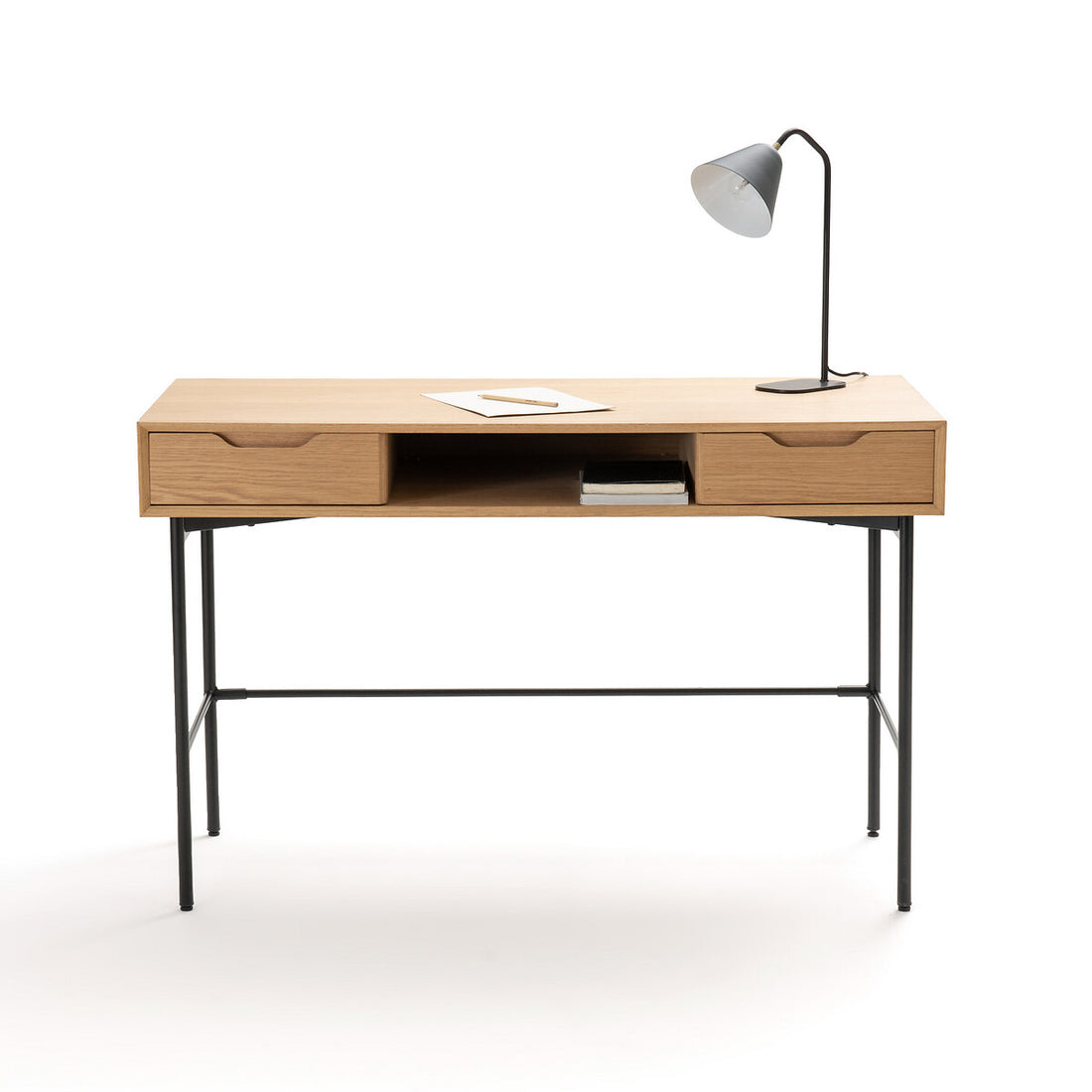 Bureau 2 tiroirs Noyeto chêne