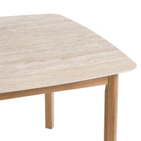 Table à manger travertin et chêne Sauren