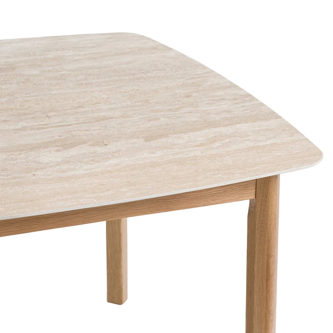 Table à manger travertin et chêne Sauren