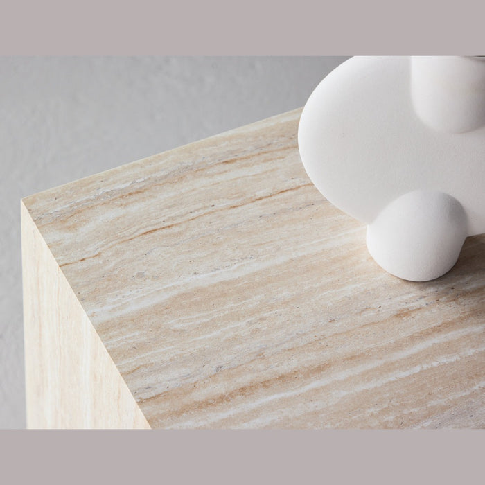 Table d'appoint effet travertin Athena