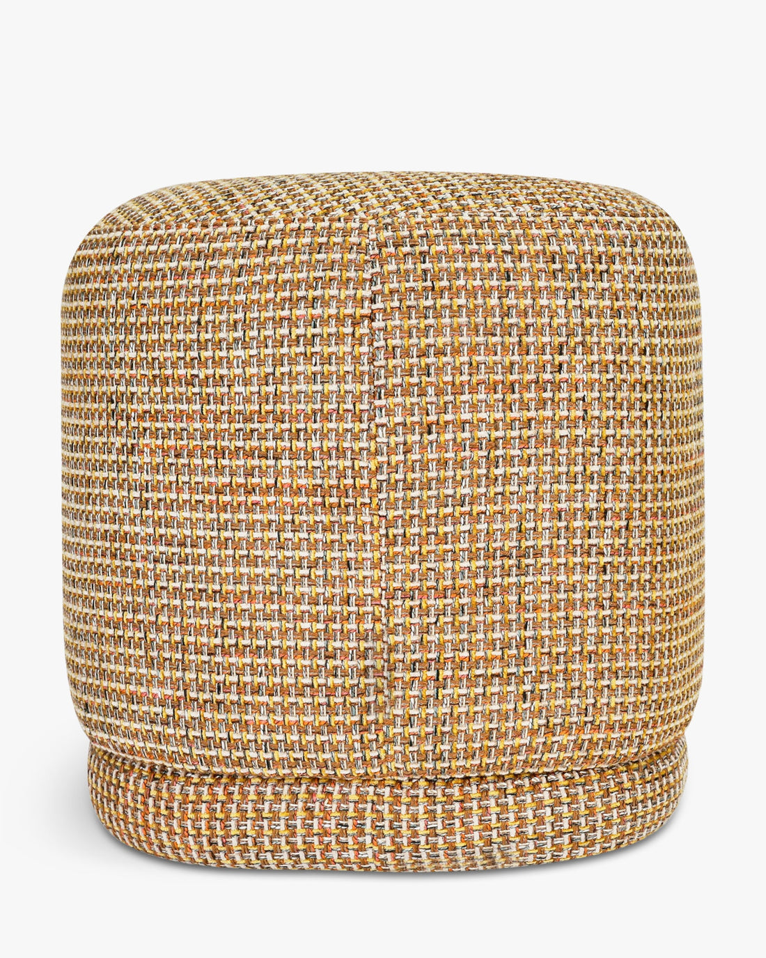 Pouf Enzo Tweed jaune miami – détail du tissu bouclé