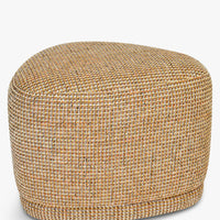 Pouf Enzo Tweed jaune miami – vue trois-quarts