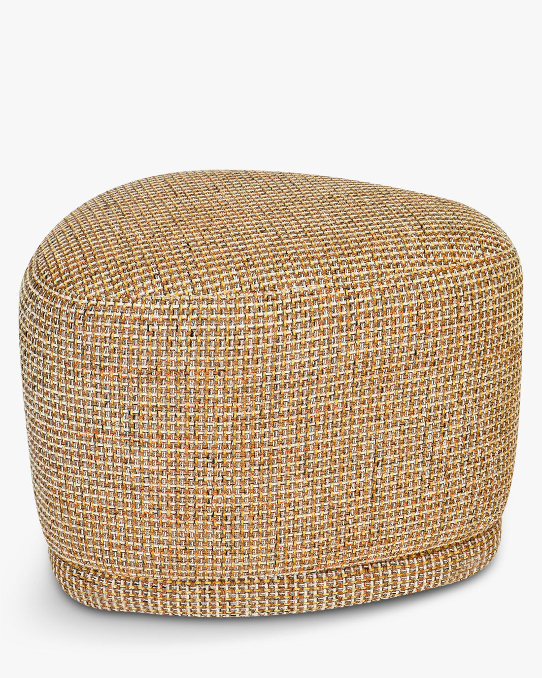 Pouf Enzo Tweed jaune miami – vue trois-quarts