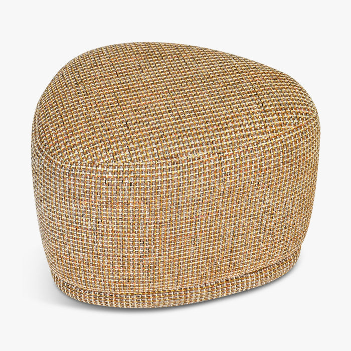 Pouf Enzo Tweed jaune miami – vue de côté