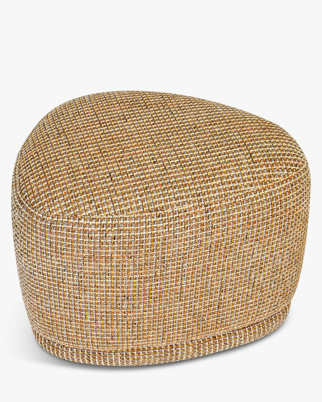 Pouf Enzo Tweed jaune miami – vue de côté