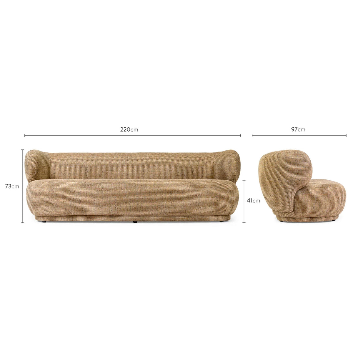 Giulia tweed 3-seater sofa - NV GALLERY