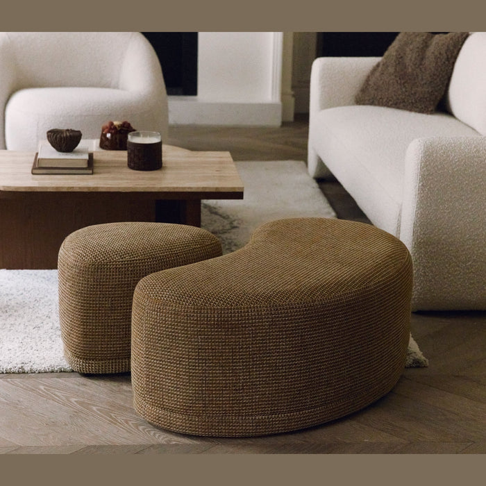 Pouf Enzo Tweed jaune miami – mise en ambiance