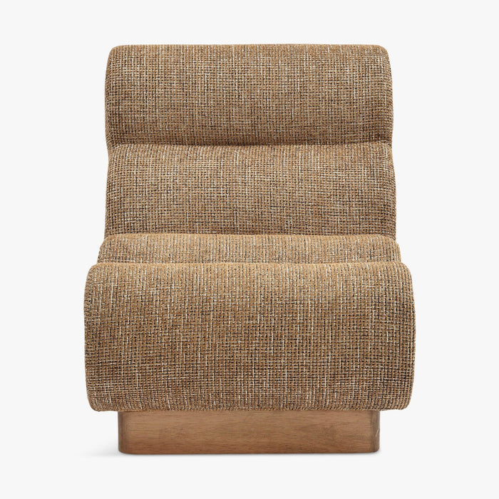 Fauteuil modulable Cozy tweed marron caramel – vue de côté