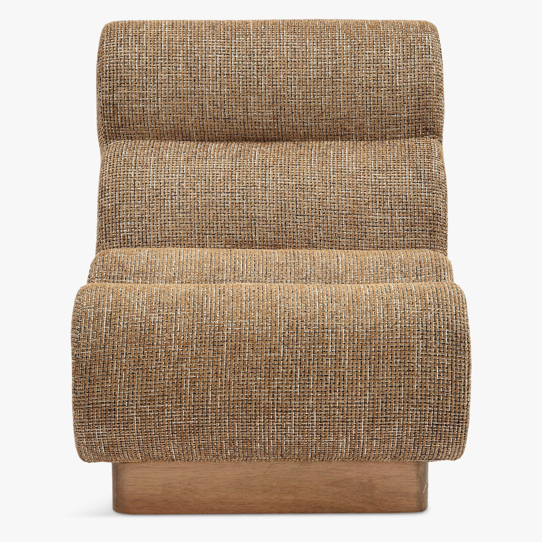 Fauteuil modulable Cozy tweed marron caramel – vue de côté