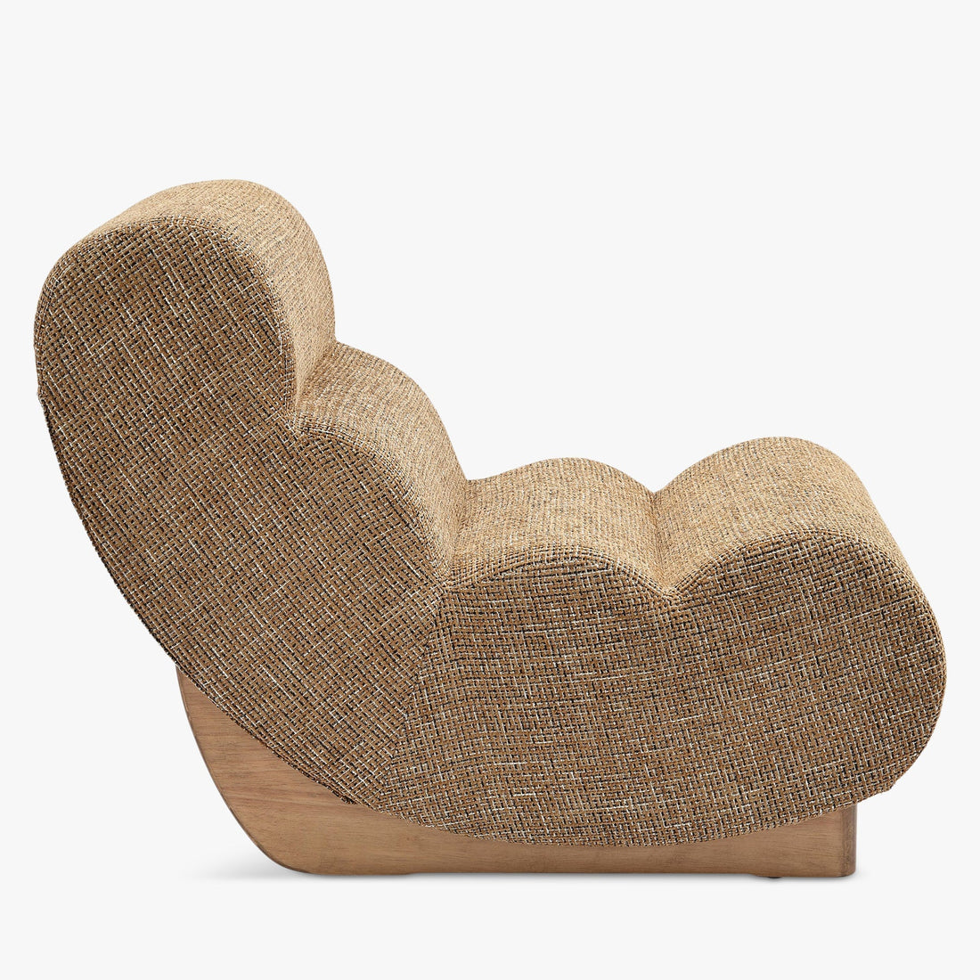 Fauteuil modulable Cozy tweed marron caramel – vue trois-quarts