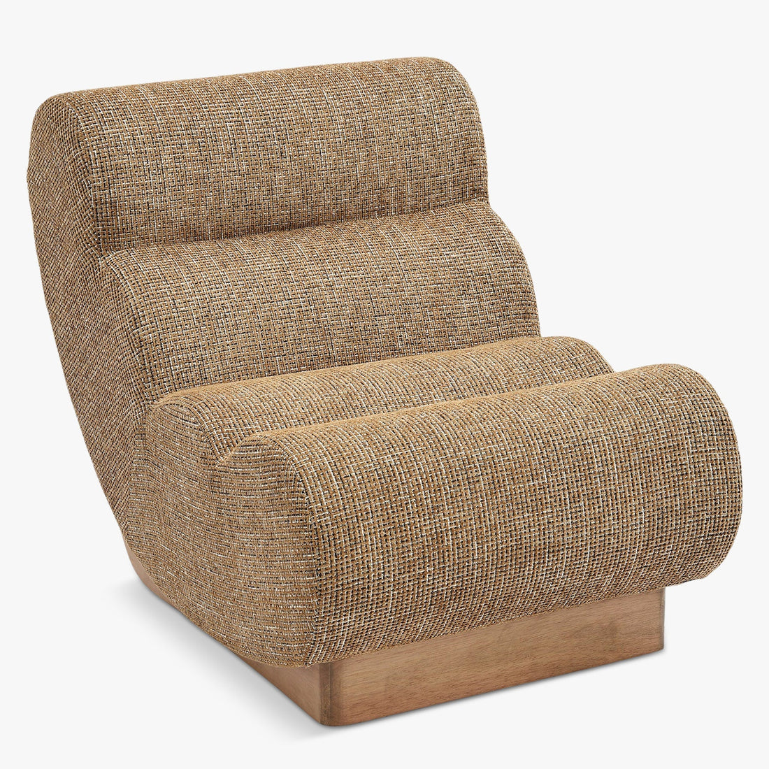 Fauteuil modulable Cozy tweed marron caramel – vue d'ambiance