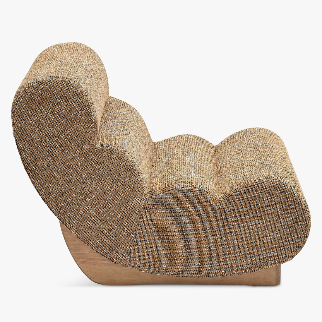 Fauteuil modulable Cozy tweed marron caramel – vue d'assise