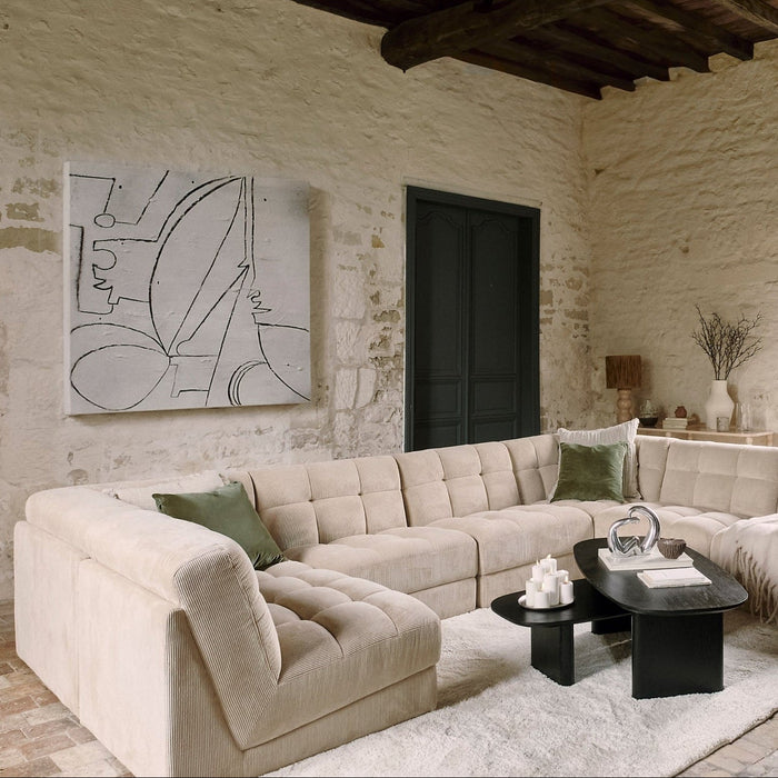 Fauteuil modulable tissu beige anti-tâches Paul - NV GALLERY
