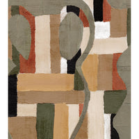 Affiche encadrée Painted Shapes No1, vase abstrait vert et orange – vue détourée
