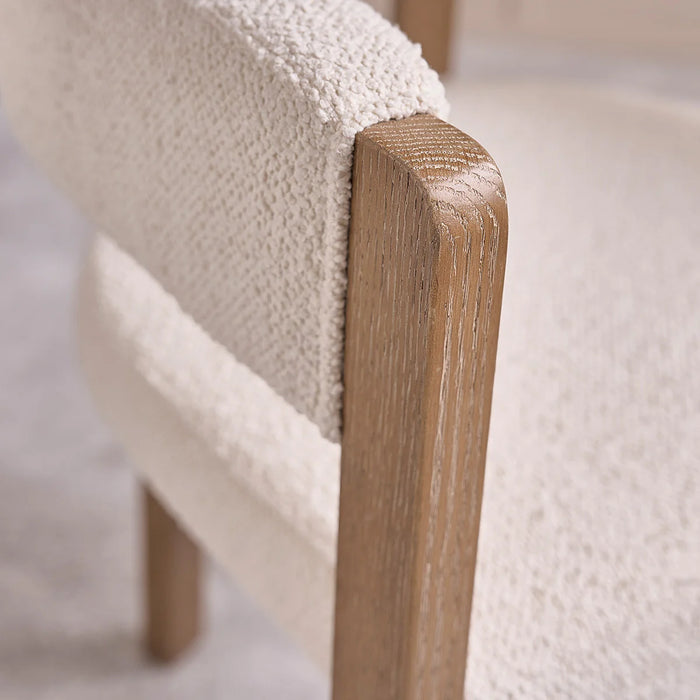 Chaise chêne rouge et bouclette Clea - Berah Getah
