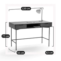 Bureau 2 tiroirs Noyeto Noyer