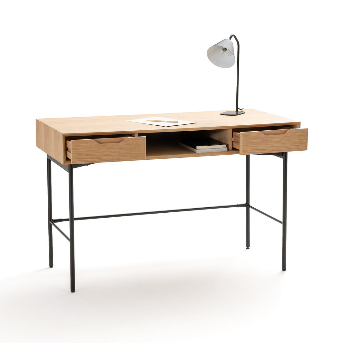 Bureau 2 tiroirs Noyeto chêne