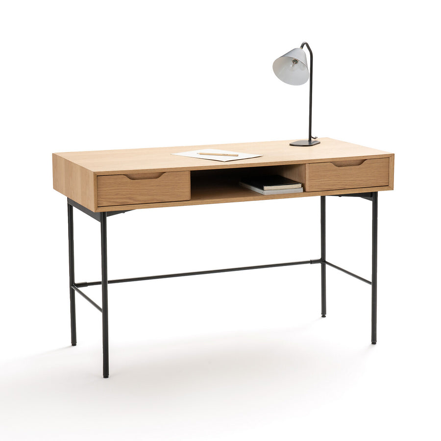 Bureau 2 tiroirs Noyeto chêne