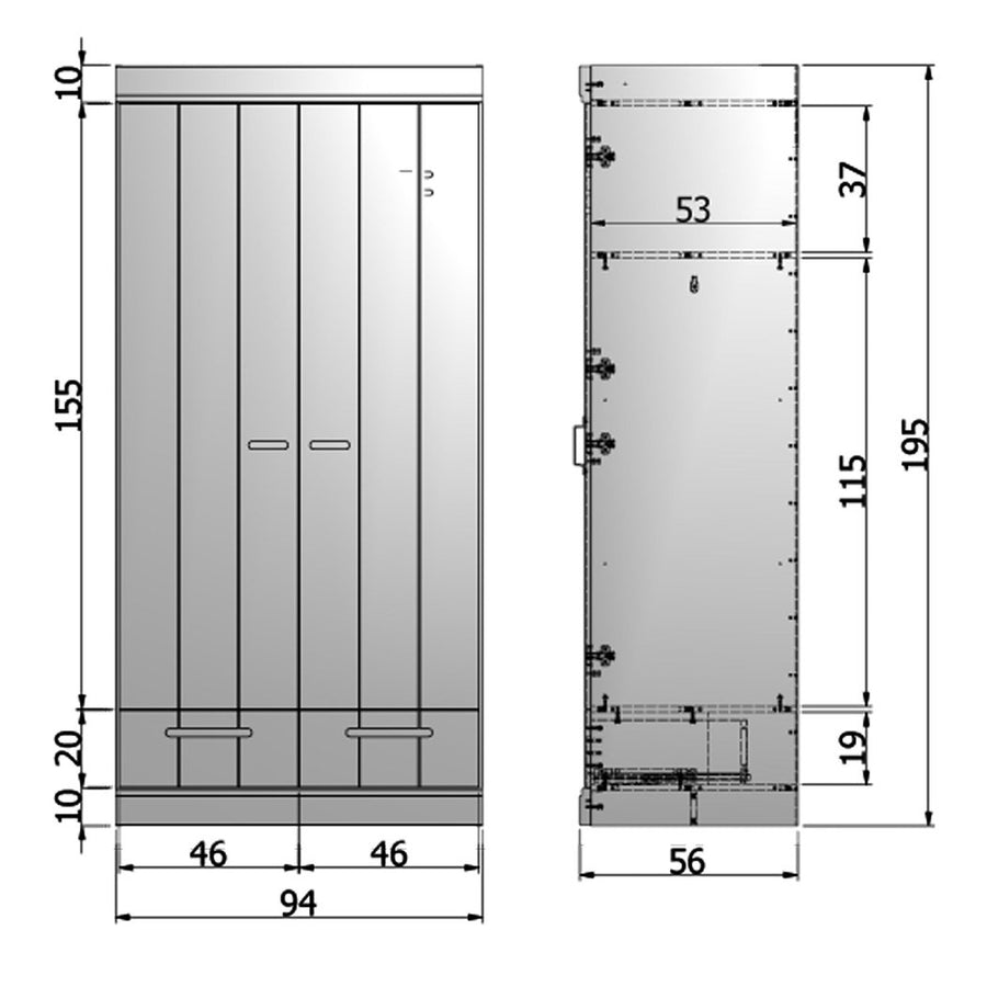 Armoire Connect 2 portes et tiroirs