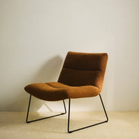 Fauteuil Aria terracotta chenille – mise en ambiance salon