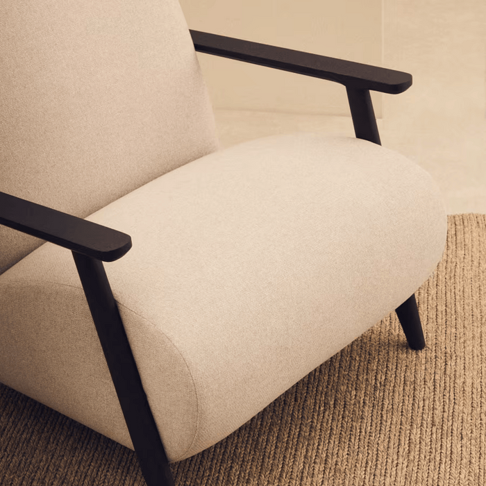 Fauteuil tissu et frêne massif Pals