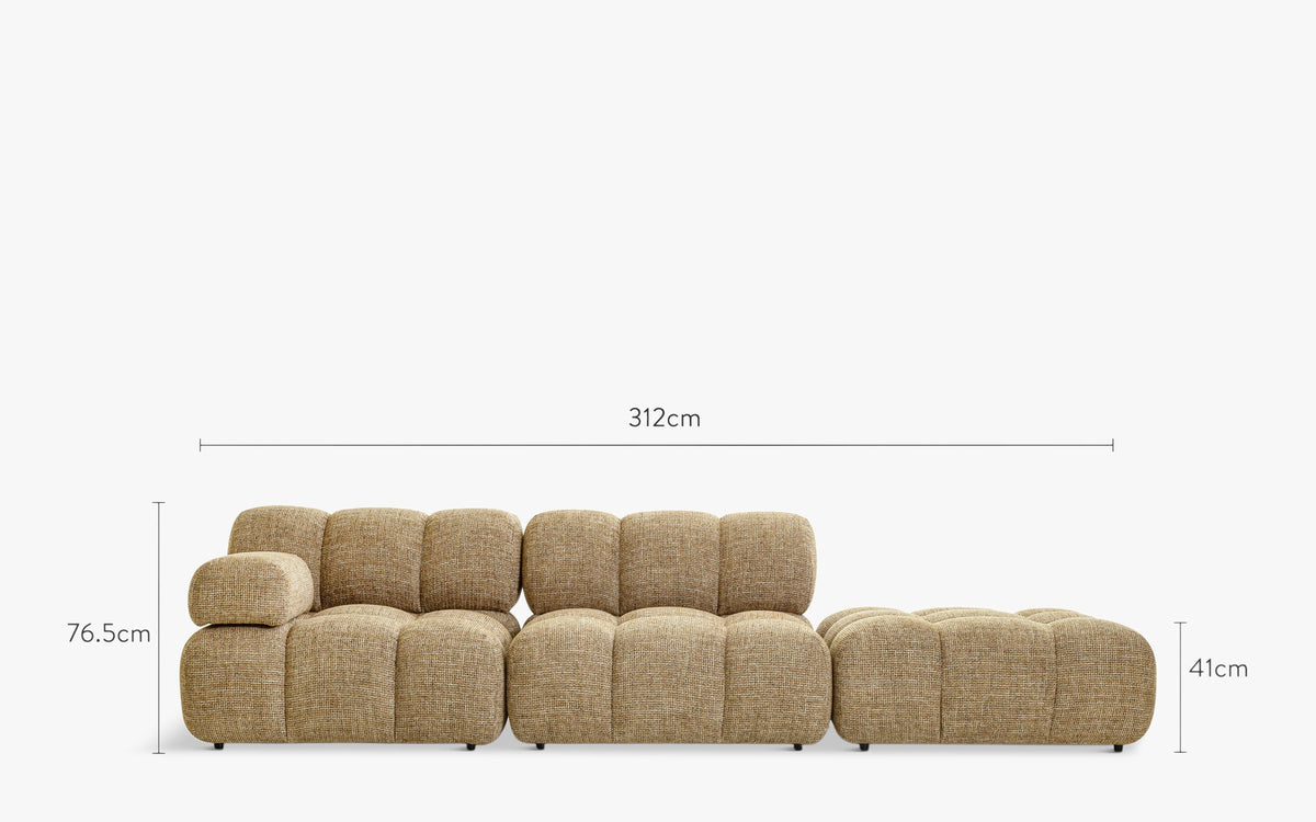 Waffle Tweed Straight Sofa - NV GALLERY