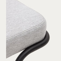 Banc Solsona gris – détail de l'assise en tissu chenille