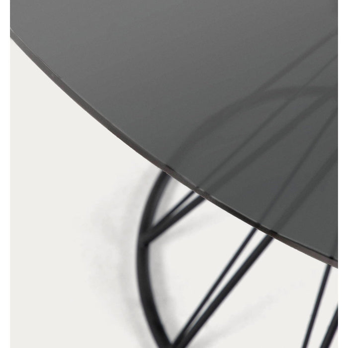 Table à manger verre et acier Juno