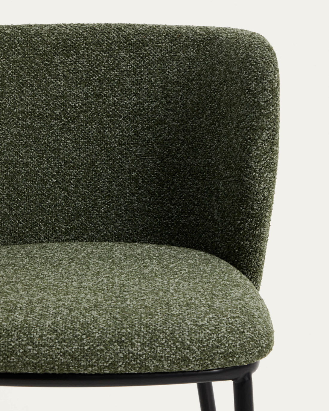 Chaise Avena vert foncé en chenille, vue de détail dossier