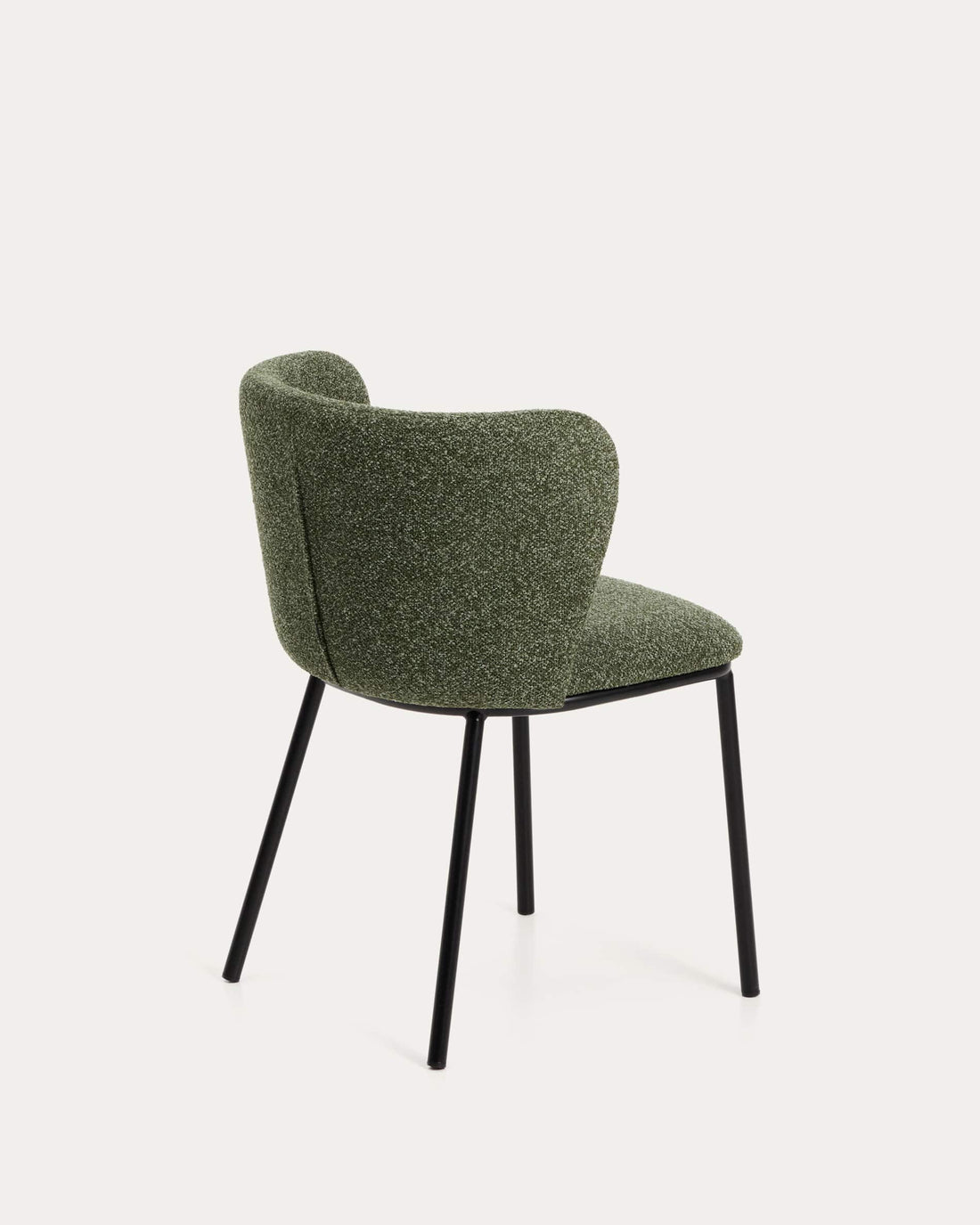 Chaise Avena vert foncé en chenille, vue latérale