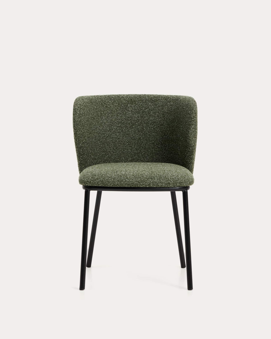 Chaise Avena vert foncé en chenille, vue arrière