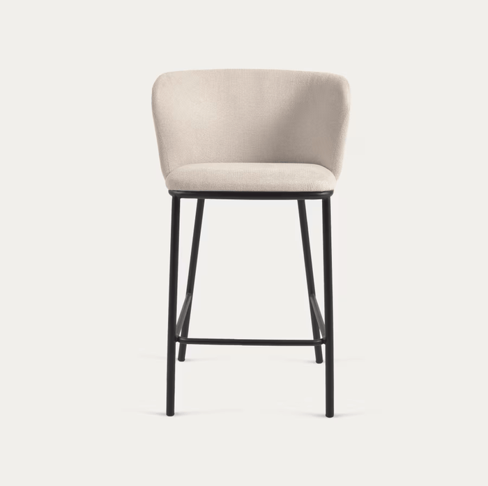 Tabouret tissu chenille et métal Avena