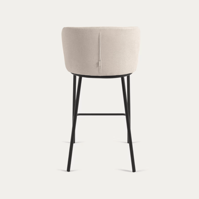 Tabouret tissu chenille et métal Avena
