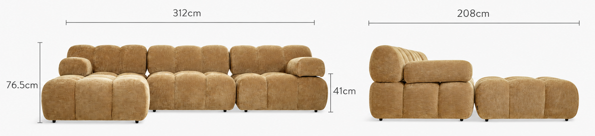 Waffle corner sofa