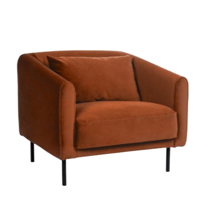 Fauteuil velours pieds métal Winsen