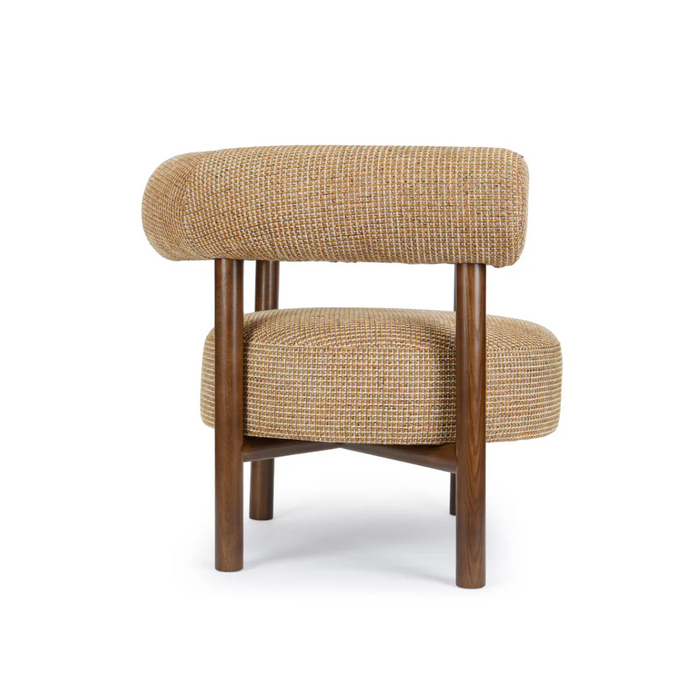 Fauteuil noyer et tweed Carol - NV GALLERY