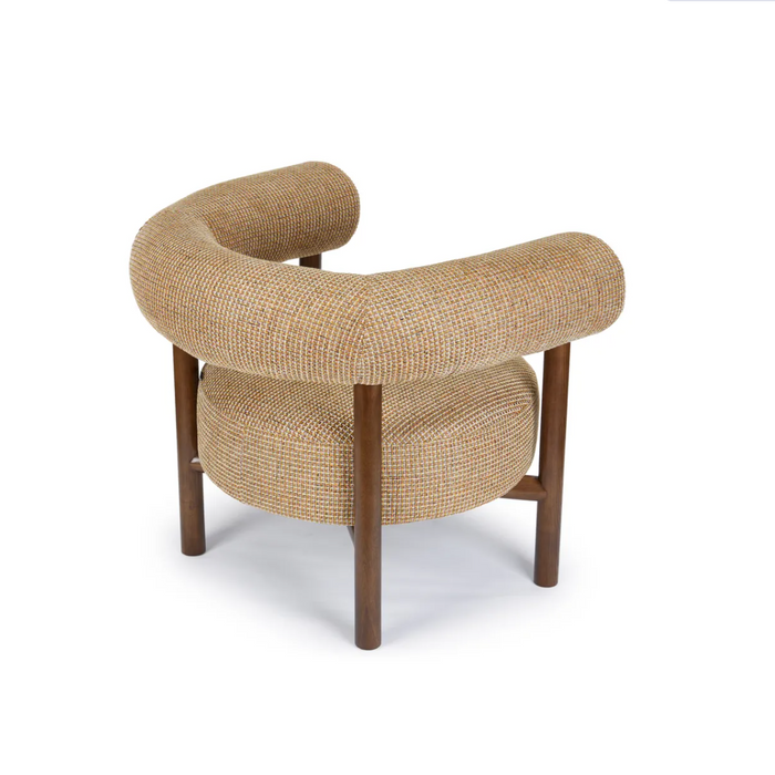 Fauteuil noyer et tweed Carol - NV GALLERY