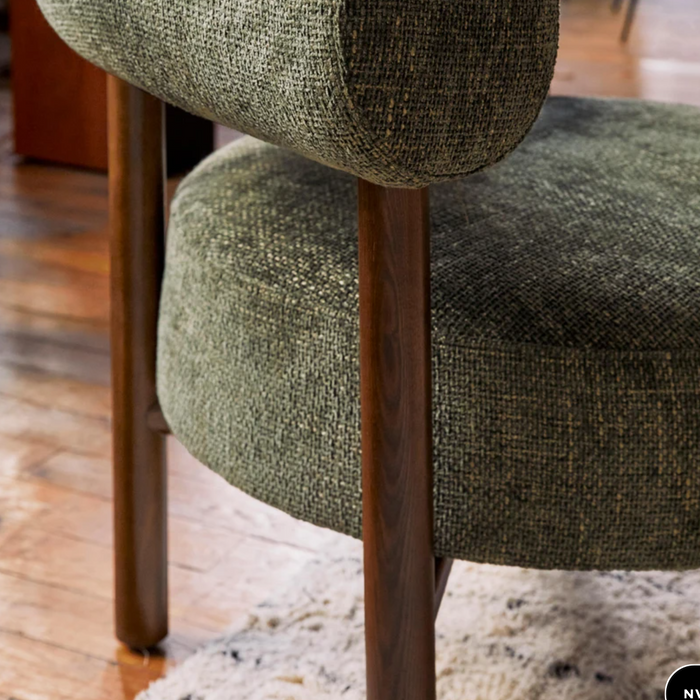 Fauteuil noyer et tweed Carol - NV GALLERY