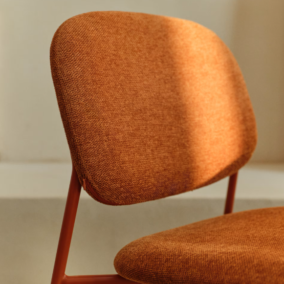 Chaise tissu chenille et métal Meli