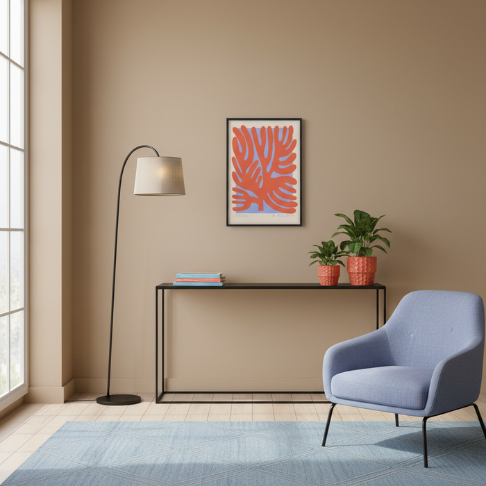 Affiche encadrée chêne Coral