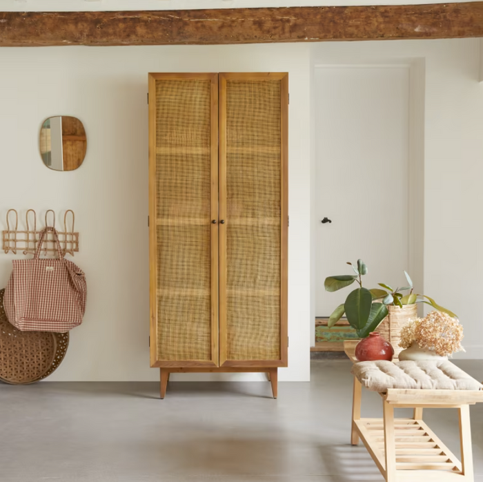 Armoire de rangement pin et cannage Ninon - Tikamoon