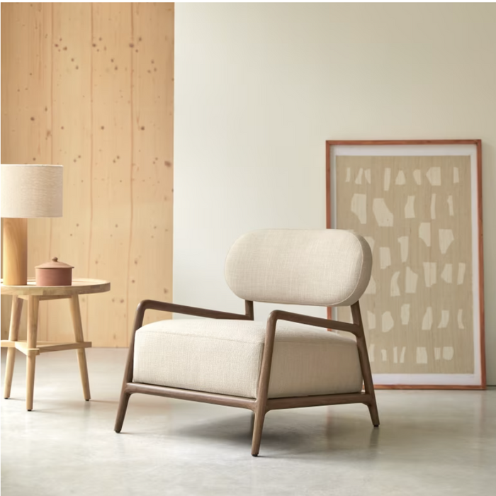 Fauteuil mindi massif tissu Romane - Tikamoon