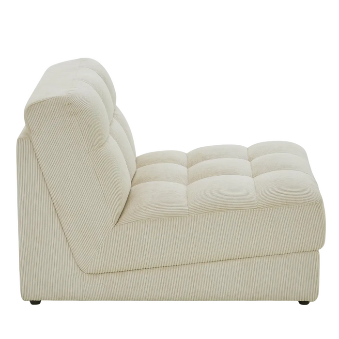 Fauteuil modulable tissu beige anti-tâches Paul - NV GALLERY