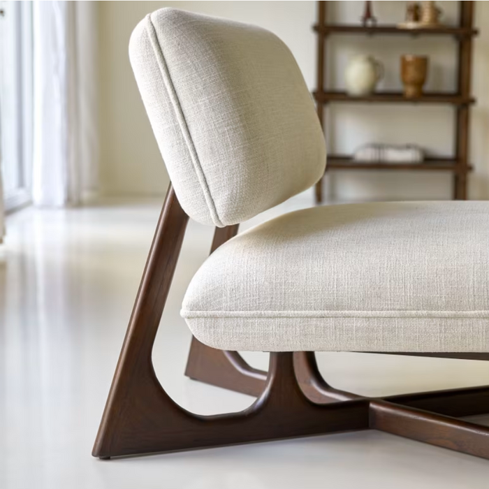 Fauteuil tissu et mindi Brune - Tikamoon